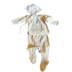 Sears Baby Layette Set Hat & Footed Pants 0-3 Months NIB